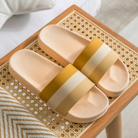 

Fashionable Four Seasons Women Slippers Home Indoor Thick Sole Non Slip Open Toe Comfortable Colorblock Casual Style