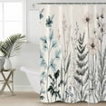 thumbnail image 2 of Extra Long Shower Curtain 72x96 Inch, Vintage Floral Leaves Shower Curtain Waterproof Bathroom Decor Summer Botanical Fabric Bath Curtain Set Accessories with Hooks, 2 of 6