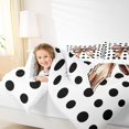 thumbnail image 4 of Manfei Vintage Brown Bowknot Queen Comforter Set for Kids, Chic Fashion Polkadot Bedding Sets, Rugby Football Print Reversible Bedding Comforter Set, Super Cozy Room Decor, 3pcs, 4 of 8