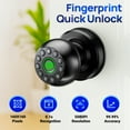 thumbnail image 5 of Smart Door Knob,Blacksmith Biometric Smart Door Lock with App Control & Fingerprint & Password & Keys,Keyless Door Lock Doorknob Smart Lock for Home, Apartment, Office,Black ﻿, 5 of 8