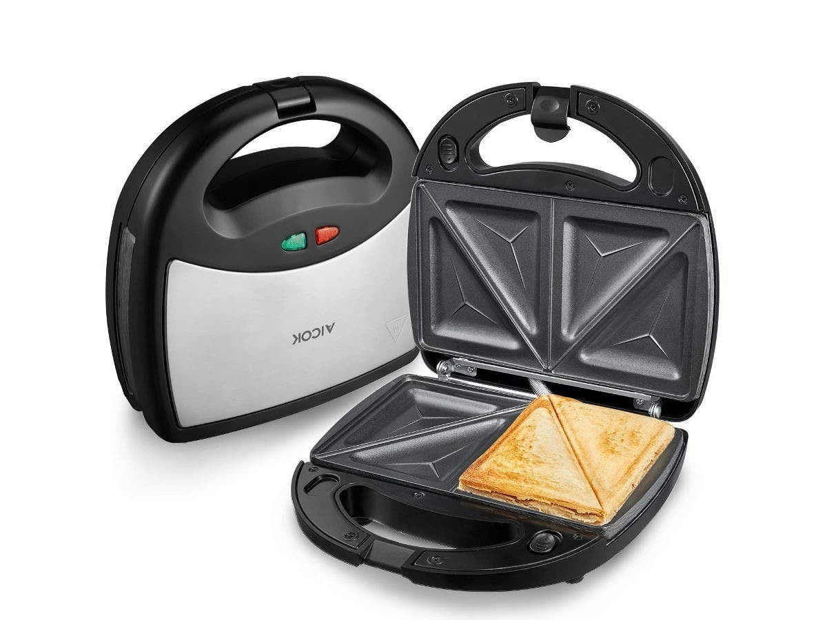 Aicok Sandwich Maker_ Waffle Maker_ Sandwich Toaster_ 800Watts_ 3in1