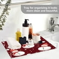 thumbnail image 5 of WOBOGO Acrylic Serving Trays 15.7x11.8 Inch Spill Proof Clear Decorative Organizer with Handle Snowman Pattern Of Red Background with Snowflakes, 5 of 7