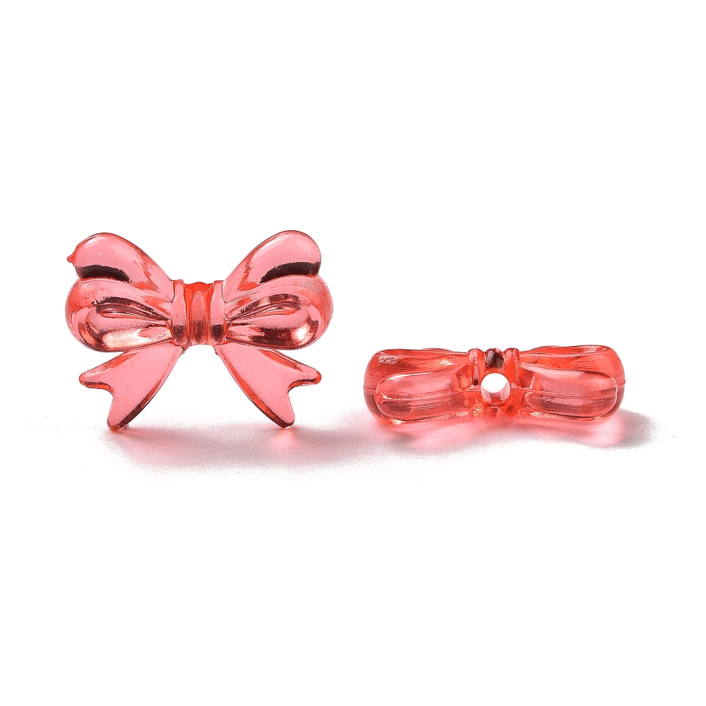 Transparent Acrylic Beads Bowknot Mixed color 14x18x4.5mm Hole: 2mm 917pcs/500g