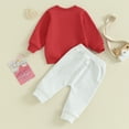 thumbnail image 5 of Douhoow Valentine Day Toddler Baby Clothes 2Pcs Long Sleeve Pullover + Drawstring Trousers Set, 5 of 8