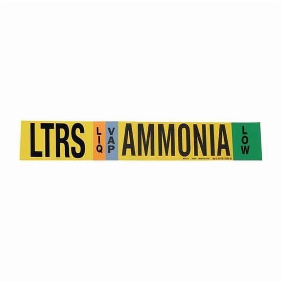 Brady Ammonia Pipe Marker,LTRS,8In and Above, 90455 90455