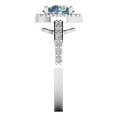 thumbnail image 3 of 1.86 ct Round Cut Blue Moissanite with Simulated Diamond Halo Accents 18K White Gold Womens Engagement Ring, 3 of 6