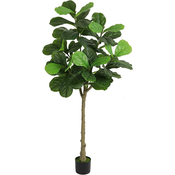 VIAGDO Artificial Fiddle Leaf Fig Tree 5ft Fake Ficus Lyrata Plant in