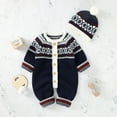 thumbnail image 2 of Baby Rompers Long Sleeve Newborn Boys Girls Christmas Knitting Jumpsuits Hats Outfits Sets 0-18m Winter Infant Children Overalls, 2 of 7