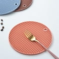 thumbnail image 4 of MesaSe 5Pcs Insulation Pad with Hanging Hole Honeycomb Design Anti-scalding TPR Dining Room Kitchen Table Tableware Placemat for Gifts, 4 of 8