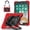 Black+Red, variant on Rugged Case For iPad 5th 6th Generation 9.7 inch & Air 2 & Pro 9.7 Shockproof Cover with Rotatable Stand & Pencil Ring & Strap