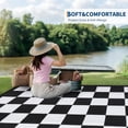 thumbnail image 4 of EastVita 9 x 18 ft(actual size) Plastic Black White Rectangular Beach Front Porches Patio Picnic RV Camping Garage Grid Modern Area Rug, 4 of 10