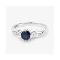 thumbnail image 5 of Genuine Blue Sapphire Ring for Women Diamond Accent Pear 10K White Gold Cocktail, 5 of 13
