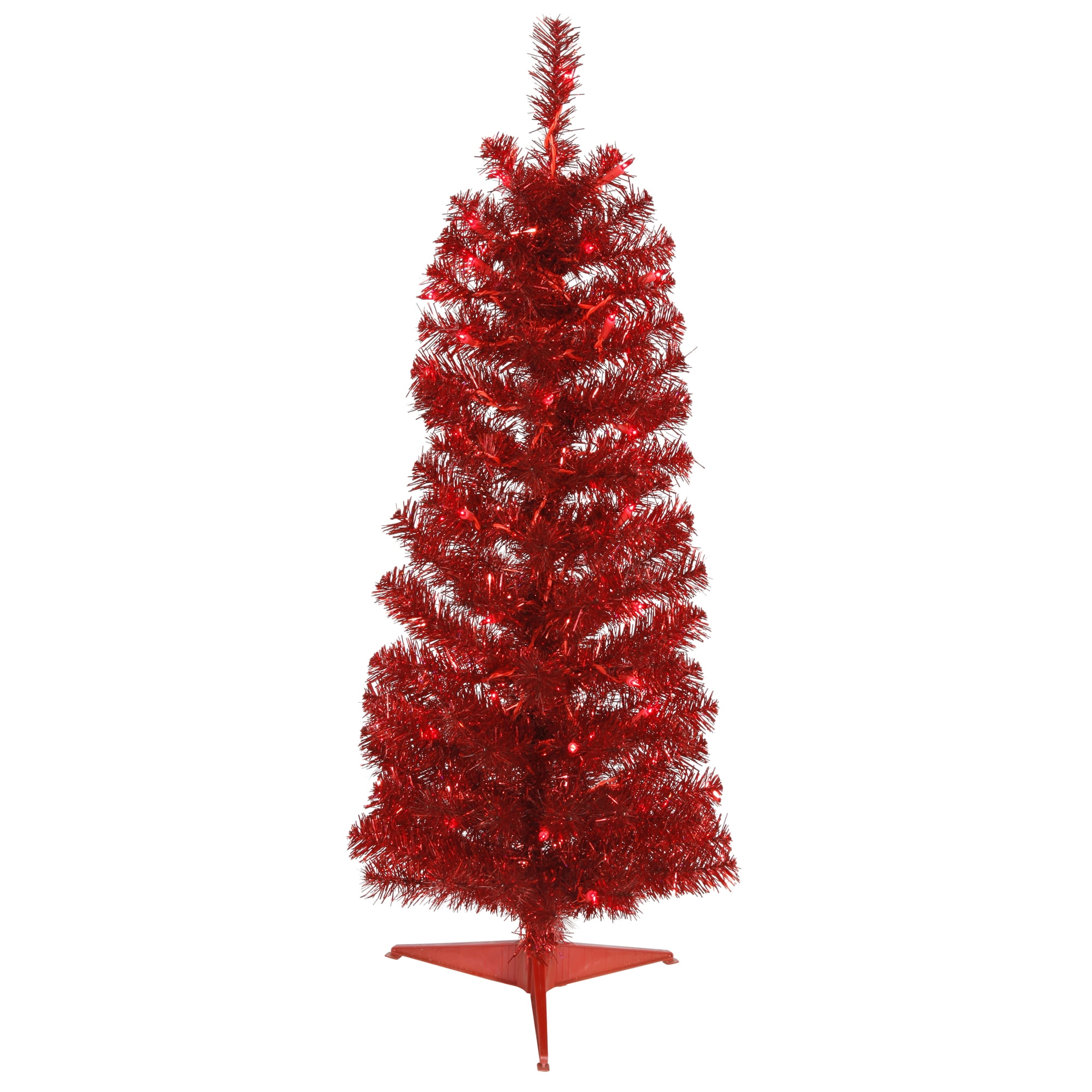 Vickerman Artificial Christmas Tree 2' x 11" Red Pencil Tree Duralit