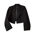 thumbnail image 4 of Crgrtght Women Button Collared Long Sleeve Slim Blazer Jacket Casual Loose Suit Jacket Fashion Work Business Office, Black XXL, 4 of 5