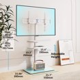 thumbnail image 6 of FITUEYES Floor Swivel TV Stand for 32-65 Inch TVs with Tempered Glass Base,Height Adjustment and Two Shelf,White, 6 of 8