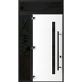 thumbnail image 3 of Front Exterior Prehung Steel Door / Ronex 0162 Red Oak / Side and Top Exterior Window Sidelite / Entry Metal Modern Painted W36+14x96+16 Right-hand, 3 of 6