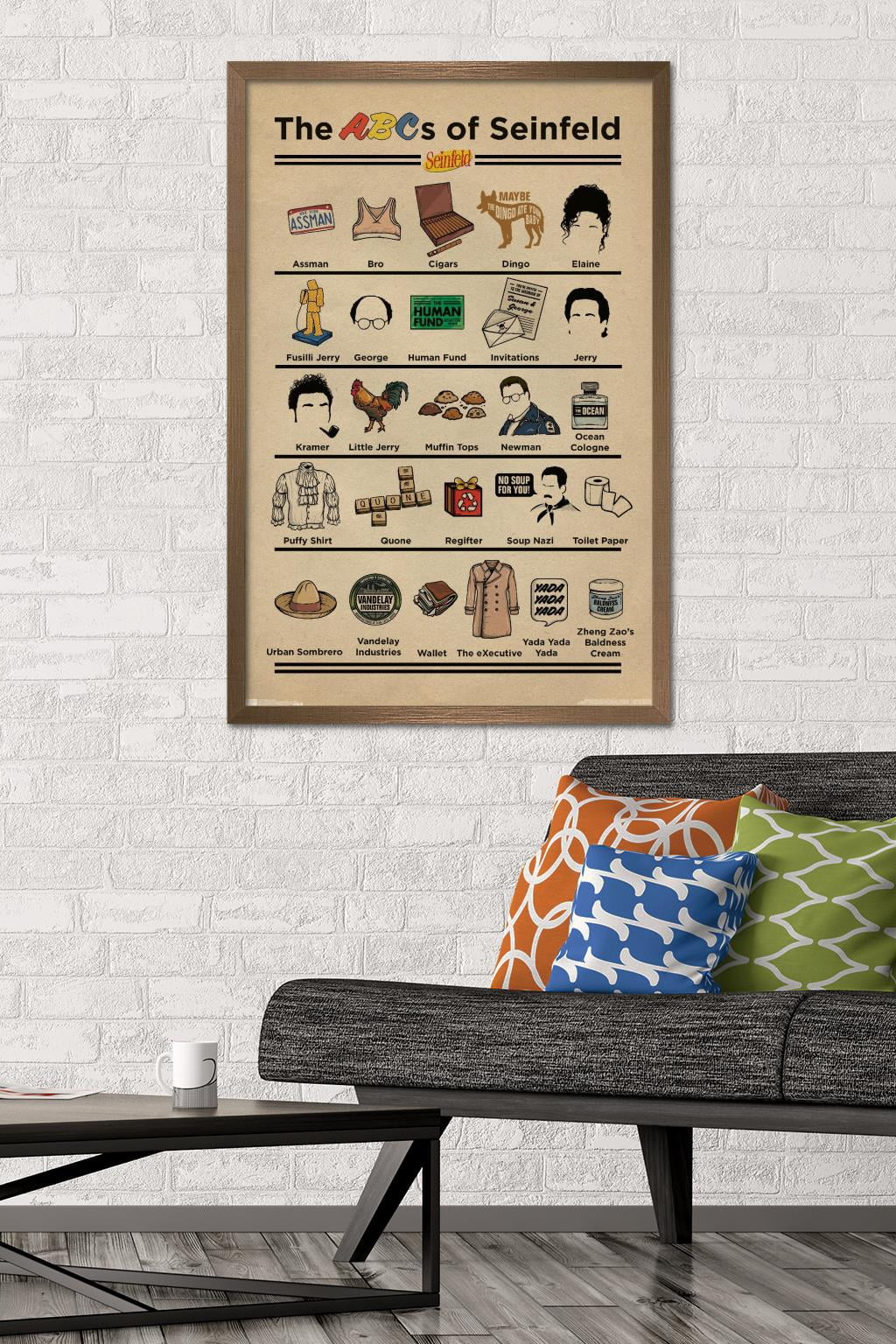 Seinfeld - Abcs Wall Poster, 22.375" x 34", Framed