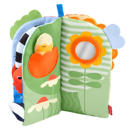 Fisher-Price Sensory Seasons Soft Book, Newborn Tummy Time Busy Activity for Baby Ages 0+ Months