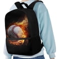 thumbnail image 3 of Uorisanigo Baseball Design Kids Children School Backpack Breathable School Bag Backpack for Girls Boys Primary Elementary Multifunctional Storage Daypack(17 inch), 3 of 6