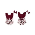 thumbnail image 3 of Aojekbee Baby Girls Rompers Strawberry Print Patchwork Fly Sleeve Bodysuits Summer Clothes with Headband, 3 of 10