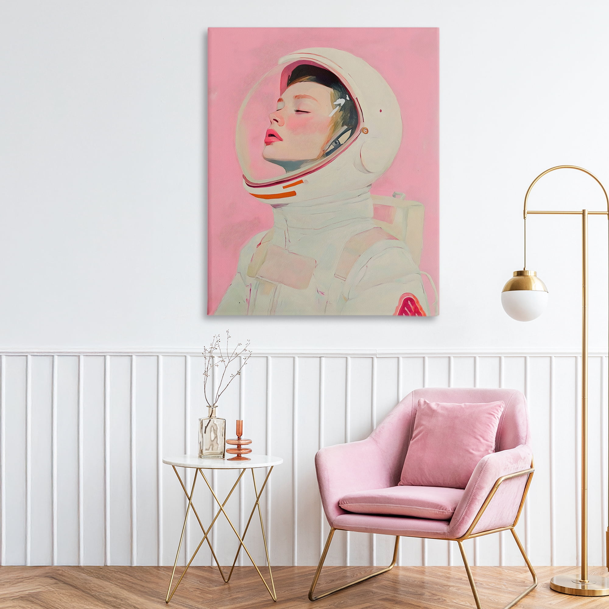 Stupell Industries Pink Astronaut Girl Canvas Wall Art, design by The Prints Vibe