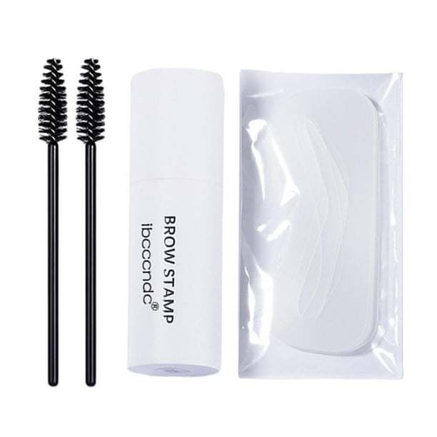Kit de maquillaje con sellos de crema para cejas, 10 tarjetas reutilizables para cejas Marrón ceniza