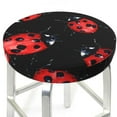 thumbnail image 3 of Balery Beautiful Red Ladybug Velvet Round Bar Chair Cushion Cover Adjustable, Protects From Scratches And Stains, Soft & Washable Ideal For Wooden And Metal Stools - 12 Inch, 3 of 7