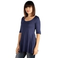 thumbnail image 3 of 24/7 Comfort Apparel Women's 3/4 Sleeve Tunic, 3 of 3