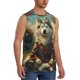 thumbnail image 2 of Balery Forest Maple Leaf Husky Camisetas sin mangas para hombre, absorbe la humedad y protege contra el mal olor.-Small, 2 of 7