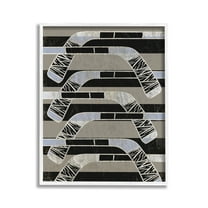 Stupell Industries Modern Hockey Sticks Sports Painting White Framed Art Print Wall Art, 11 x 14