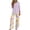 Purple, variant on Two Piece Sets for Women Lounge 3/4 Length Sleeve Womens Tops Graphic Pants Summer Outfits Yellow S