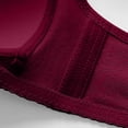 thumbnail image 6 of Bras for Women No Underwire Wireless Bras Ndbuld Women's Solid Color No Steel Ring Push Up Breathable Underwear Daily Bra Wine 36, 6 of 6