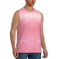 thumbnail image 2 of Bixox Men's Sparkly Pink Glitter Printed Shirt Sleeveless Fitness Tank Top-Small, 2 of 5