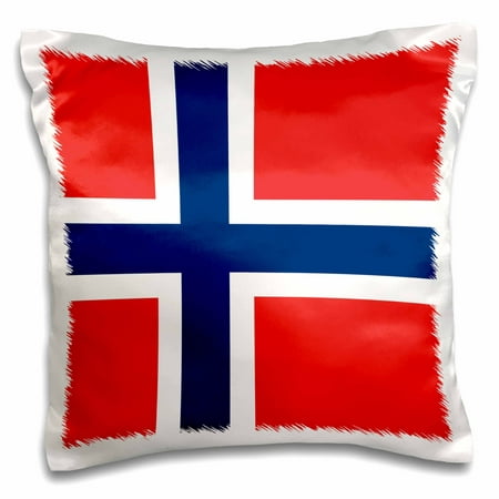 3dRose Flag of Norway - Norwegian red blue white Scandinavian Nordic Cross - Scandinavia world country - Pillow Case, 16 by