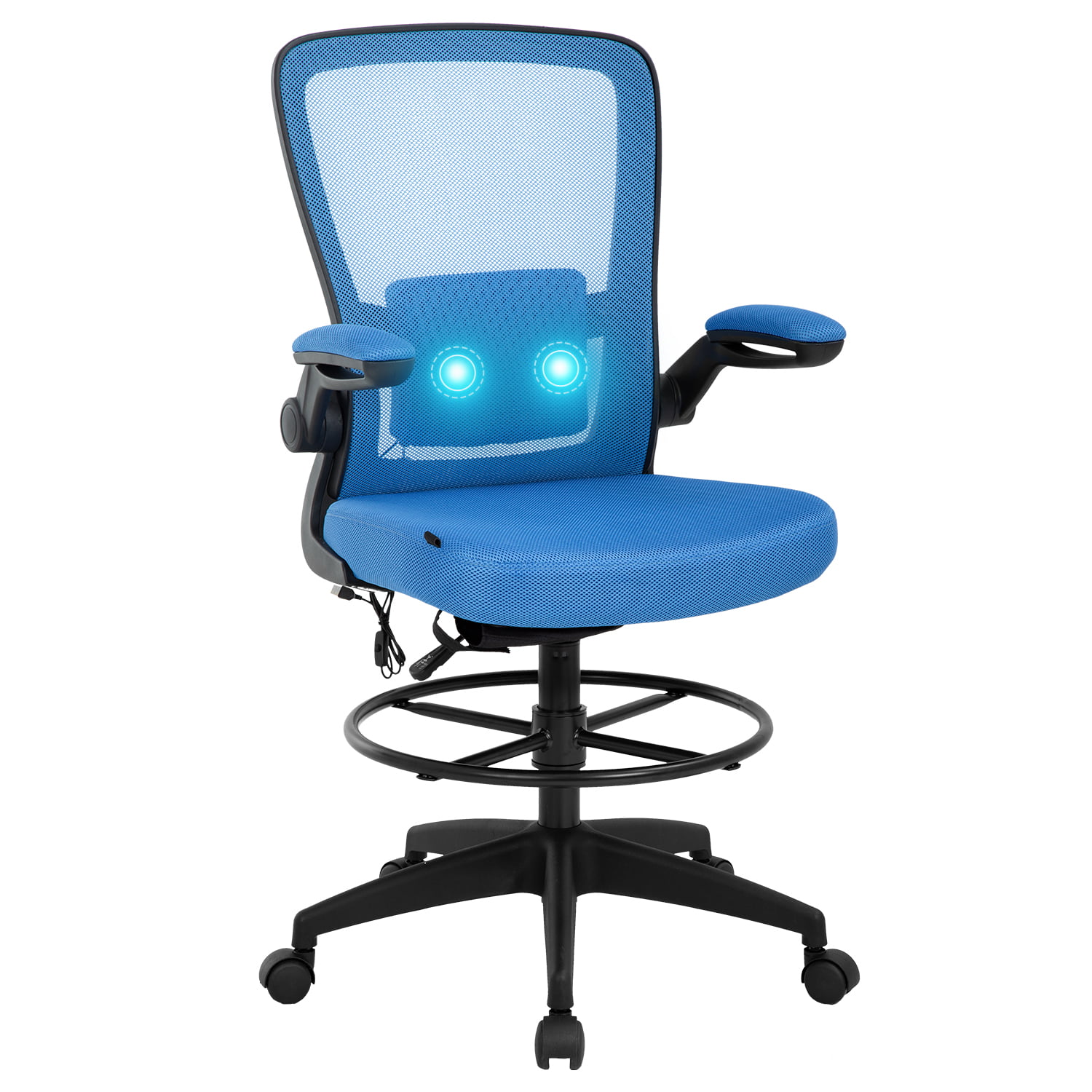 Drafting Chair Office Chair Desk Chair with Lumbar Support Flip Up Arms