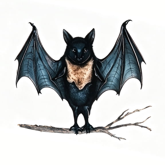 1 Pcs Halloween Realistic Hanging Bats Decorations Outdoor, Waterproof Spooky Black Bat with perched on a tree branch for Front Door Yard Tree Halloween Hanging Decorations Outside