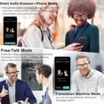 thumbnail image 5 of AI smart glasses, answer calls, listen to music, wake up the voice assistant, AI chat, real-time translation, meeting records, video translation and other functions, support 164 kinds of translation,, 5 of 9