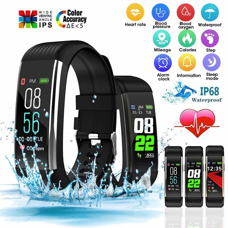 IP67 Bluetooth Smartwatch Sport uhr Fitness Tracker Armband Blutdruck Monitor DE 
