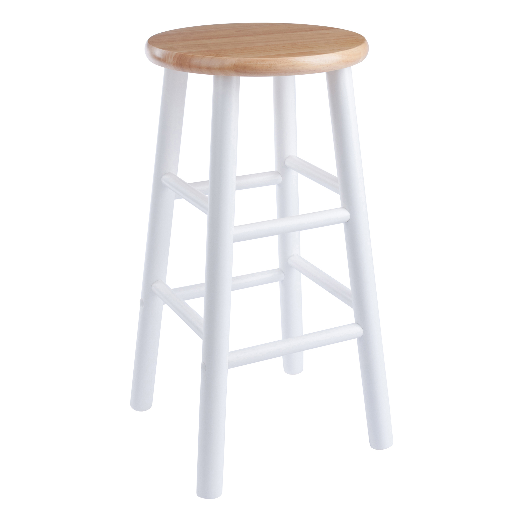 Winsome Wood Huxton 2-Piece Counter Stools, Natural & White Finish - image 3 of 10