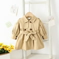 thumbnail image 2 of Vividxx Girl's Winter Coat Jacket Fall Toddler Kids Baby Girls Long Sleeve Lapel Solid Color Double Belt Windproof Coat Kids Coats Windbreaker Casual Outerwear 9-12 Months, 2 of 9