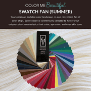 Color Me Beautiful Summer Swatch Fan, Color Guide for Selecting Clothing, 48 Custom Makeup Chips