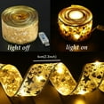 thumbnail image 2 of Christmas Ribbon Lights 32ft 100 LED Lights USB Plug in Copper Wire Ribbon Bows String Lights for New Year Party Weddings Christmas Tree Decorations, 2 of 6