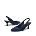thumbnail image 3 of Zapatos DREAM PAIRS Tacón Kitten Slingback Azul Marino Gamuza 6 cm, 3 of 7