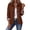Brown-#004, variant on Dweltoz Womens Lightweight Cropped Trench Jacket Lapel Collar Button Down Barn Coat Plaid Lining Casual Short Outerwear Spring Fall Work Travel Windbreaker Coat,White M