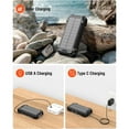 thumbnail image 5 of 42800mAh Solar Charger Power Bank with 4 Cables, 15W Fast Charging Portable Charger for Cell Phone, Wireless Charger Solar Battery Pack with Dual Flashlights, Carabiner, 5 of 8