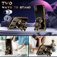 thumbnail image 3 of for iPhone X/iPhone Xs Case Astronaut Cute for Women Girls Girly Unique Black Phone Cases with Astronaut Hidden Stand Kickstand 6D Design Cover for iPhone X/XS 5.8 inch, 3 of 6