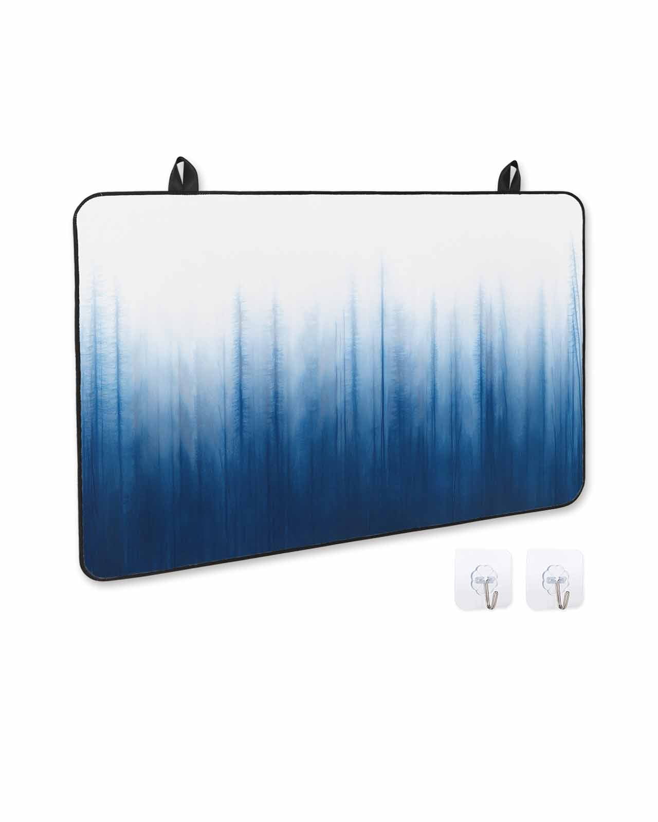nqOlkjepod Large Induction Cooktop Protector Mat 36"x21", Blue Ombre Stripe Stove Top Covers for Electric Stove, Abstract Art Gradient Watercolor Stove Burner Cover Mats, Glass Top Stove Cover