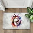 thumbnail image 4 of Watercolor Drip Alaskan Malamute Pop Art Colorful Portrait Artwork Doormat Alaska Mal Dog Lovers Gifts Indoor Outdoor Welcome Mat - 01009, 4 of 5