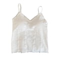 thumbnail image 5 of YFNNUP Women Tank Top Slim Fit Lace Camisole Ribbed Spaghetti Strap Sleeveless Shirt Summer Casual V-Neck Basic Cami Shirt White M, 5 of 6