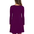 thumbnail image 2 of Women's Long Sleeve Pockets Casual Swing T-Shirt Dresses, 2 of 2